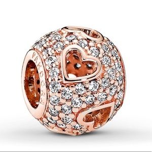 Pandora Tumbling Hearts Rose Gold Charm